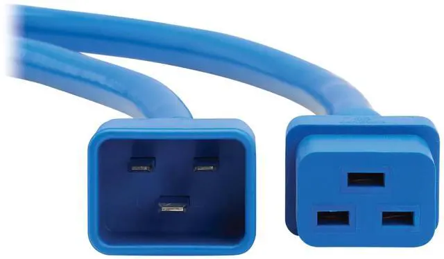 Alt view image 11 of 12 - Eaton Tripp Lite Series Power Extension Cord, C20 to C19 - Heavy-Duty, 20A, 250V, 12 AWG, 2 ft. (0.6 m), Blue - For Server Chassis, Server, Router, Network Device, UPS, PDU, Network Switch - 12 Gauge