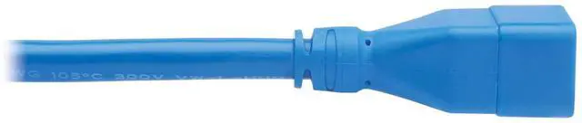 Alt view image 12 of 12 - Eaton Tripp Lite Series Power Extension Cord, C20 to C19 - Heavy-Duty, 20A, 250V, 12 AWG, 2 ft. (0.6 m), Blue - For Server Chassis, Server, Router, Network Device, UPS, PDU, Network Switch - 12 Gauge