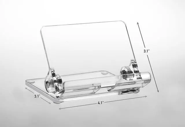 Alt view image 8 of 13 - Kantek Mobile Phone Stand - Portrait, Landscape - Acrylic - Clear - Adjustable Angle, Foldable, Non-skid Feet - 1 Each