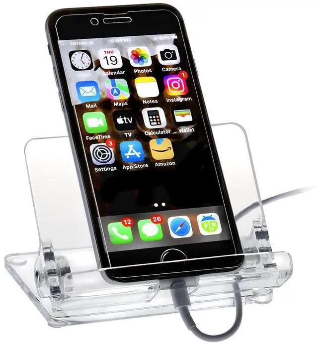 Alt view image 12 of 13 - Kantek Mobile Phone Stand - Portrait, Landscape - Acrylic - Clear - Adjustable Angle, Foldable, Non-skid Feet - 1 Each