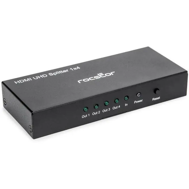 Alt view image 12 of 12 - Rocstor Premium 4 Port HDMI Splitter 4K / 60Hz Y10C294B1