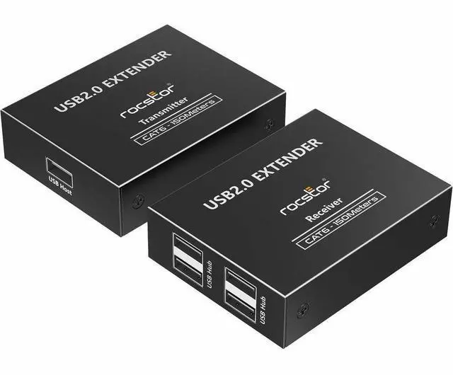 Alt view image 2 of 2 - Rocstor 4 Port USB 2.0 Over Cat5/Cat6/Cat6a Extender Bus Up to 492ft Y10G004B1