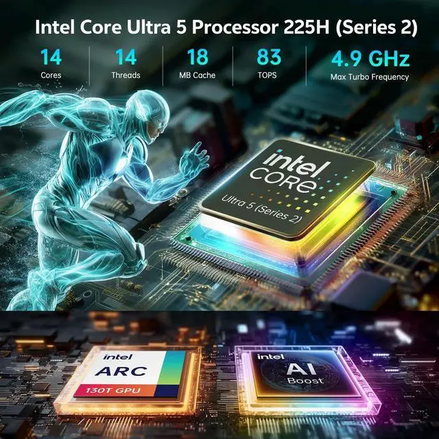 Alt view image 7 of 12 - Asus NUC 15 Pro NUC15CRKV7 Barebone  Mini PC - Intel Core Ultra 7 265H Intel Chip - 96 GB DDR5 RAM Support - Intel Arc Graphics Graphic - IEEE 802.11be - RJ-45 - 2 M.2 Interface - 2.5 Gigabit Ethernet