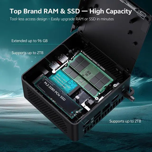 Alt view image 11 of 12 - Asus NUC 15 Pro NUC15CRKV7 Barebone  Mini PC - Intel Core Ultra 7 265H Intel Chip - 96 GB DDR5 RAM Support - Intel Arc Graphics Graphic - IEEE 802.11be - RJ-45 - 2 M.2 Interface - 2.5 Gigabit Ethernet