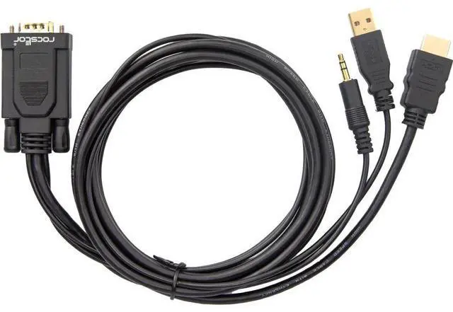 Alt view image 9 of 9 - Rocstor 6ft HDMI/VGA Video Cable 15PIN Y10C264B1
