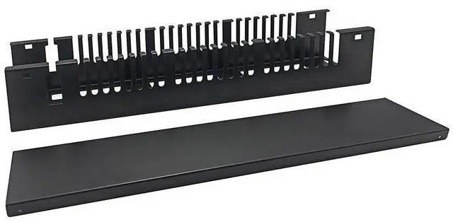 Alt view image 7 of 7 - Monoprice 2U 19in Metal Rackmount Cable Management Panel, Protects Cables, Promotes Good Airflow, Easy Grouping of Cables, Cable Organization