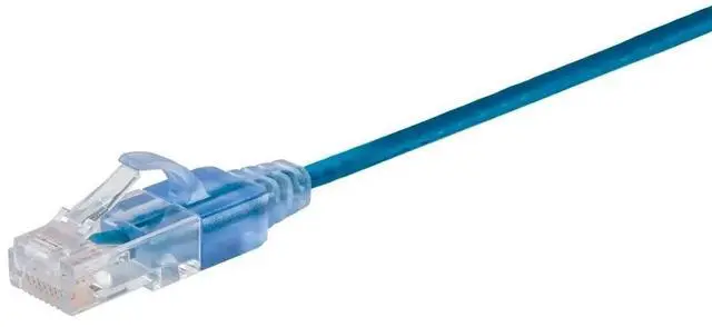 Alt view image 5 of 8 - Monoprice Cat6A Patch Ethernet Cable - 10 Feet - Blue | UTP, 30AWG, 10G, Pure Bare Copper, Snagless RJ45, For Computer Networking Cable, LAN, Modem, Router - SlimRun Series