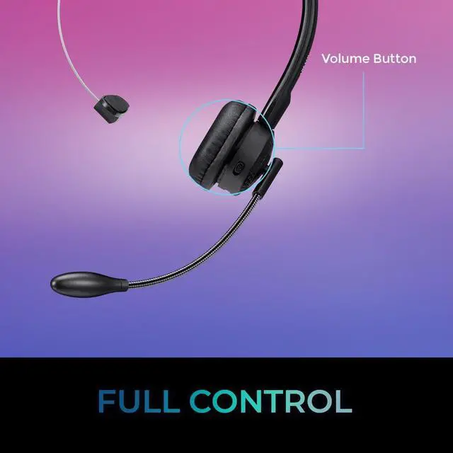 Alt view image 12 of 14 - Adesso Xtream P300 Headset - Mono - Mini-phone (3.5mm) - Wired/Wireless - Bluetooth - Over-the-head - Monaural - Supra-aural