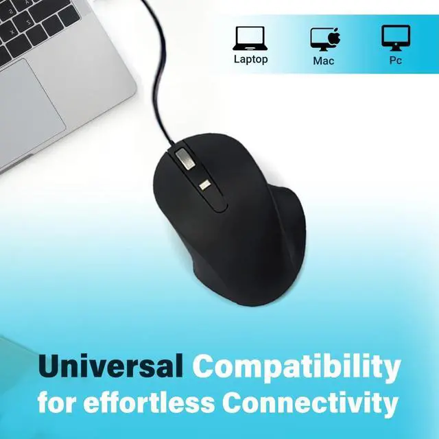 Alt view image 3 of 6 - Matias M20CBB Premium USB-C PBT Computer Wired Mouse Black