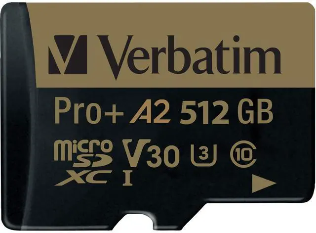 Alt view image 2 of 2 - Verbatim Pro+ 512 GB Class 10/UHS-I U3 microSDXC 1 Each