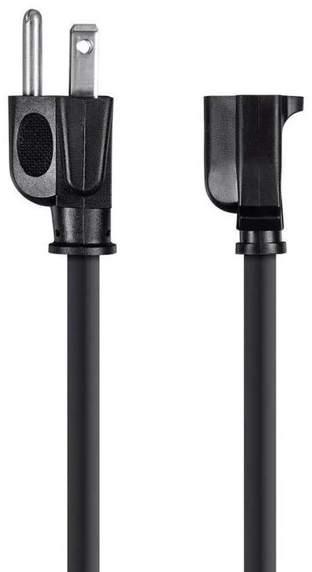 Alt view image 12 of 16 - Monoprice 3-Prong  Extension Cord - 6 Feet - Black | NEMA 5-15P to NEMA 5-15R, 16AWG, 13A