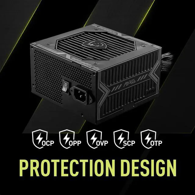 Alt view image 11 of 13 - MSI MAG 650W Power Supply - ATX - 120 V AC, 230 V AC Input - 650 W - Active PFC - 1 Fan(s) - 85% Efficiency