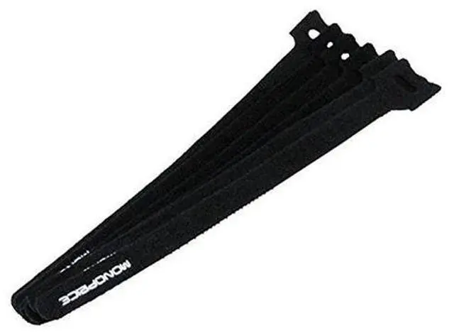 Alt view image 7 of 12 - Monoprice Hook and Loop Fastening Cable Ties, 9in, 100 pcs/pack, Black