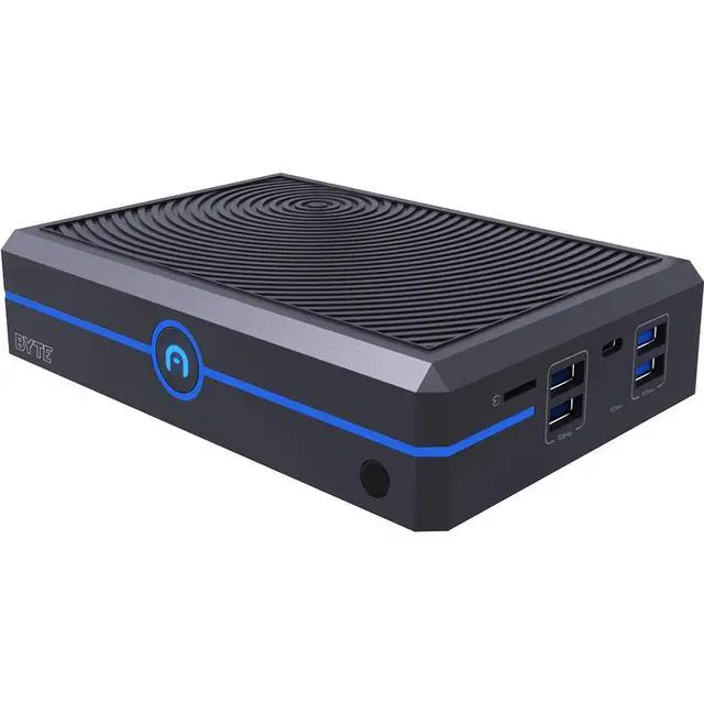 Alt view image 10 of 13 - Azulle Byte Mini Desktop Computer, Intel Celeron N4500 1.1GHz, 4GB RAM, 64GB eMMC, Windows 11 Pro, Black