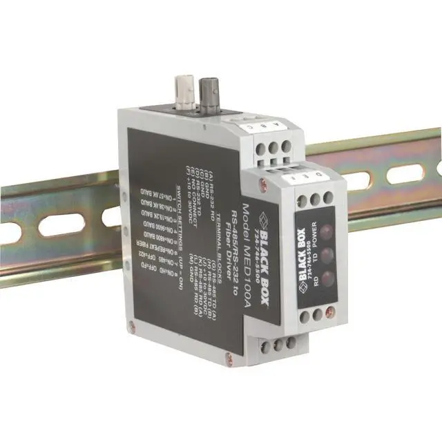 Alt view image 2 of 8 - Black Box Din Rail Rs-232/rs-485 To Fiber Driver