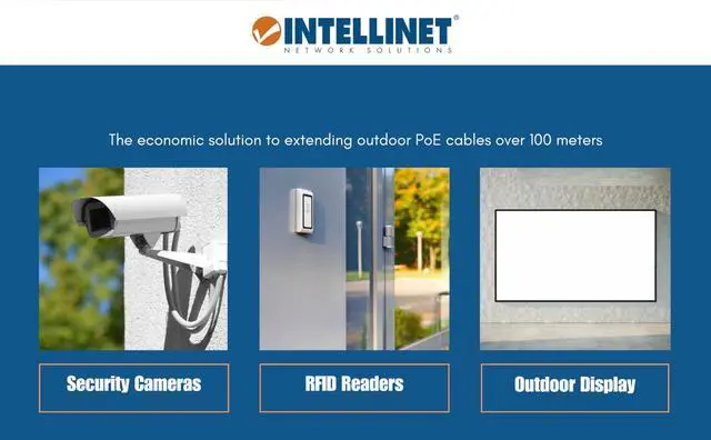 Alt view image 15 of 15 - Intellinet 2-Port Outdoor Vandalproof Gigabit PoE++ Extender | Two 30 W Ports, Extends PoE up to 328 ft., 60 W Power Budget, IEEE 802.3bt (4PPoE) Compliant, IP67 Waterproof, IK10-rated, Metal