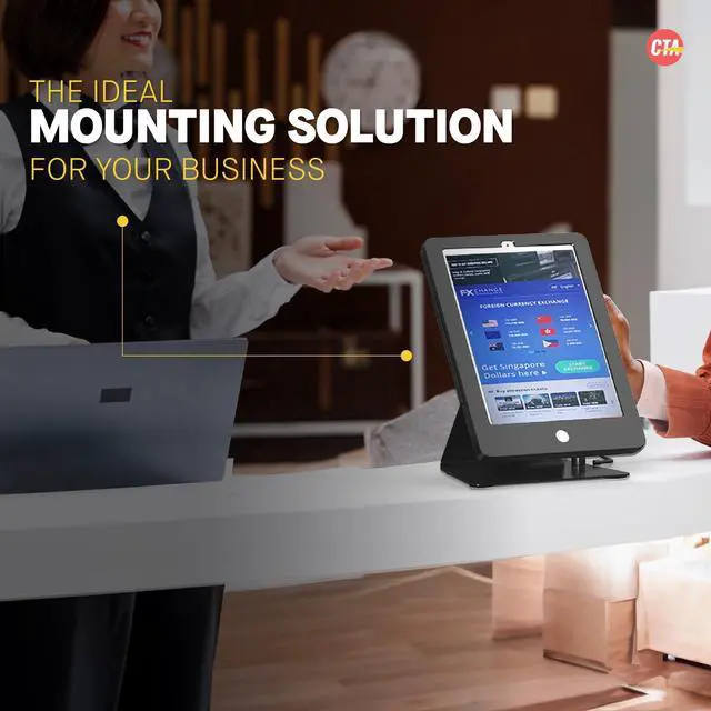 Alt view image 6 of 7 - CTA Kiosk Stand w/ Stylus for iPad 10 iPad Air 4 & 5 & 11" iPad Pro Black