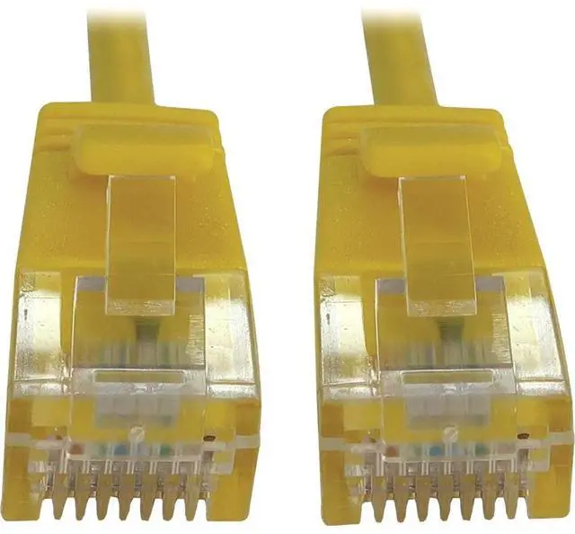 Alt view image 8 of 11 - Tripp Lite Cat6a 10G Snagless Molded Slim UTP Ethernet Cable (RJ45 M/M), PoE, Yellow, 7 ft. (2.1 m) - 7 ft Category 6a Network Cable for Network Device, Server, Switch, Router, Hub, Printer, Computer,
