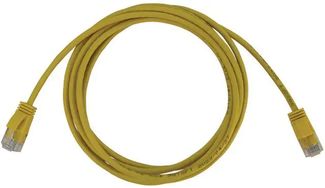 Alt view image 9 of 11 - Tripp Lite Cat6a 10G Snagless Molded Slim UTP Ethernet Cable (RJ45 M/M), PoE, Yellow, 7 ft. (2.1 m) - 7 ft Category 6a Network Cable for Network Device, Server, Switch, Router, Hub, Printer, Computer,