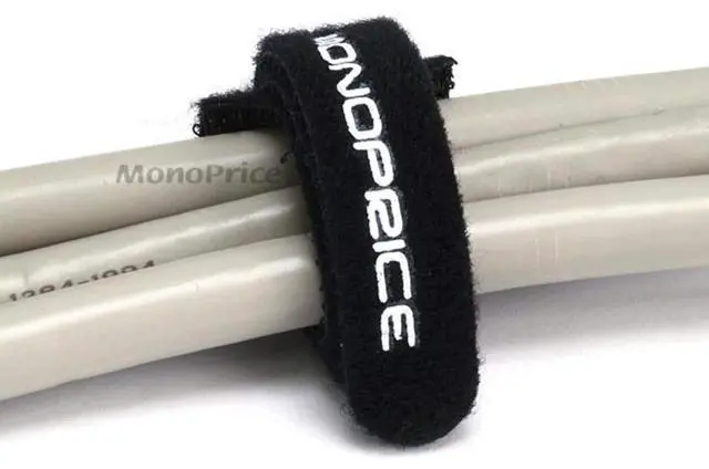 Alt view image 12 of 12 - Monoprice Hook and Loop Fastening Cable Ties, 9in, 100 pcs/pack, Black