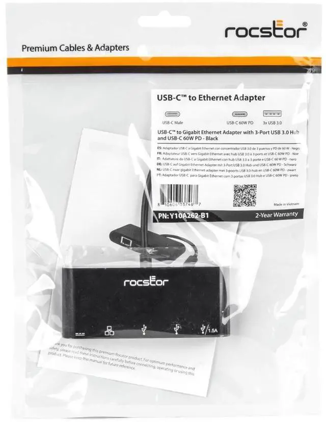 Alt view image 16 of 17 - Rocstor USB-C to 3-Port Multiport Adapter USB 3.0 Hub Y10A262B1
