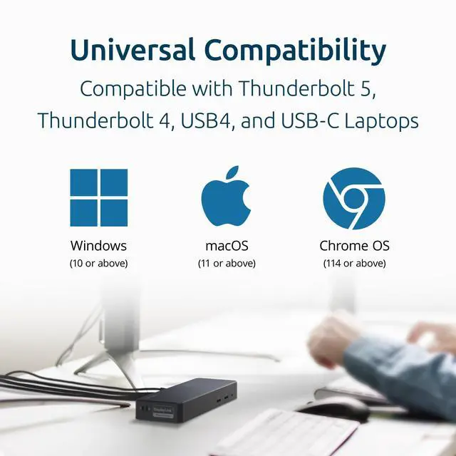 Alt view image 14 of 15 - Kensington Docking Station - for Notebook, Desktop PC, Monitor, Printer, Speaker - USB Type C - 3 Displays Supported - Windows, ChromeOS, macOS - 100W