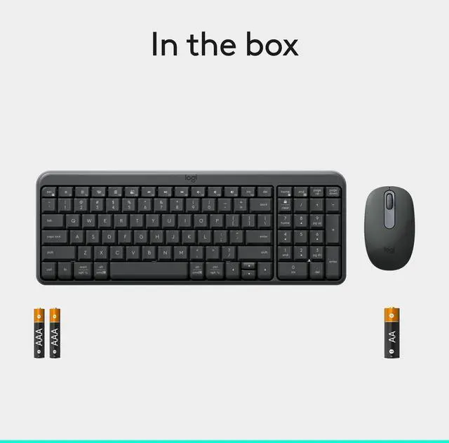 Alt view image 9 of 9 - Logitech MK250 Bluetooth Wireless Mouse and Keyboard Combo: Fast & Easy Connectivity, Compact Wireless Keyboard, Ambidextrous Mouse (Graphite) - Wireless Bluetooth Keyboard - Graphite - Wireless B