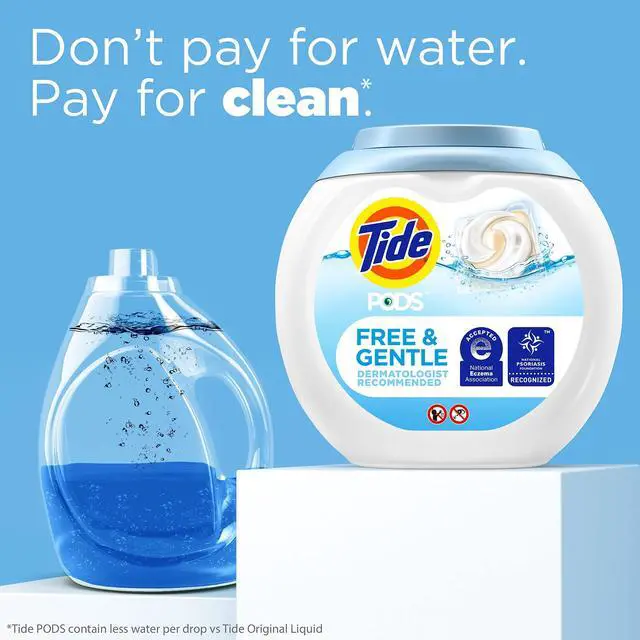 Alt view image 6 of 7 - PODS Laundry Detergent Free and Gentle 63 oz Tub 76 Pacs/Tub 80737337