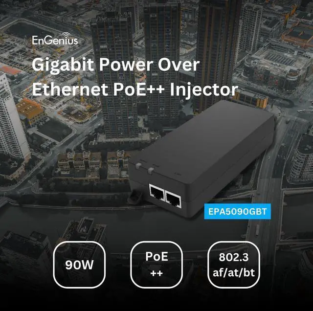 Alt view image 2 of 7 - EnGenius 802.3af/at/bt 1GbE 90W PoE Injector EPA5090GBT