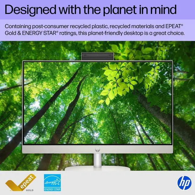 Alt view image 18 of 20 - HP 24CR0410 23.8 inch All-in-One Desktop - AMD Athlon Silver 7120U - AMD Radeon Graphics - 8GB/256GB - Windows 11 Home