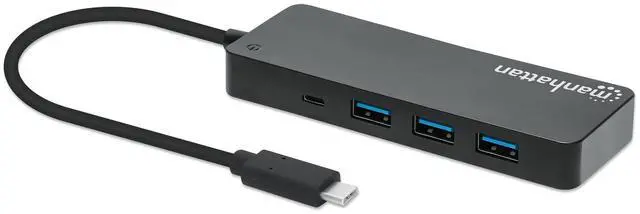 Alt view image 9 of 13 - Manhattan 7-Port USB 3.2 Gen 1 Type-C Hub - for Tablet/Notebook/Desktop PC/Keyboard/Mouse/Flash Drive - USB Type C - 7 x USB Type-A Ports - USB Type-A - 1 x USB Type-C Ports - USB Type-C - Black - Wir