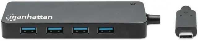 Alt view image 10 of 13 - Manhattan 7-Port USB 3.2 Gen 1 Type-C Hub - for Tablet/Notebook/Desktop PC/Keyboard/Mouse/Flash Drive - USB Type C - 7 x USB Type-A Ports - USB Type-A - 1 x USB Type-C Ports - USB Type-C - Black - Wir