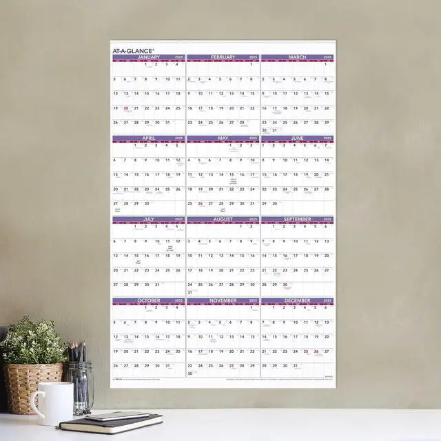 Alt view image 3 of 4 - AT-A-GLANCE® 2026 Yearly Wall Calendar, Extra Large, 24" x 36"