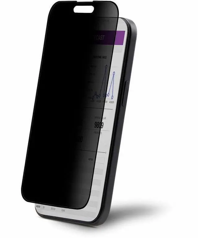 Alt view image 2 of 8 - StarTech 4-Way Privacy Screen For iPhone 15 Pro, Touch-Enabled, Tempered Glass Protector I15T2-PRIVACY-SCREEN