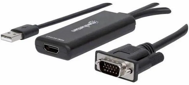 Alt view image 8 of 18 - Manhattan VGA and USB to HDMI Converter - Functions: Signal Conversion - USB, VGA - 1920 x 1080 - Mac, PC - External