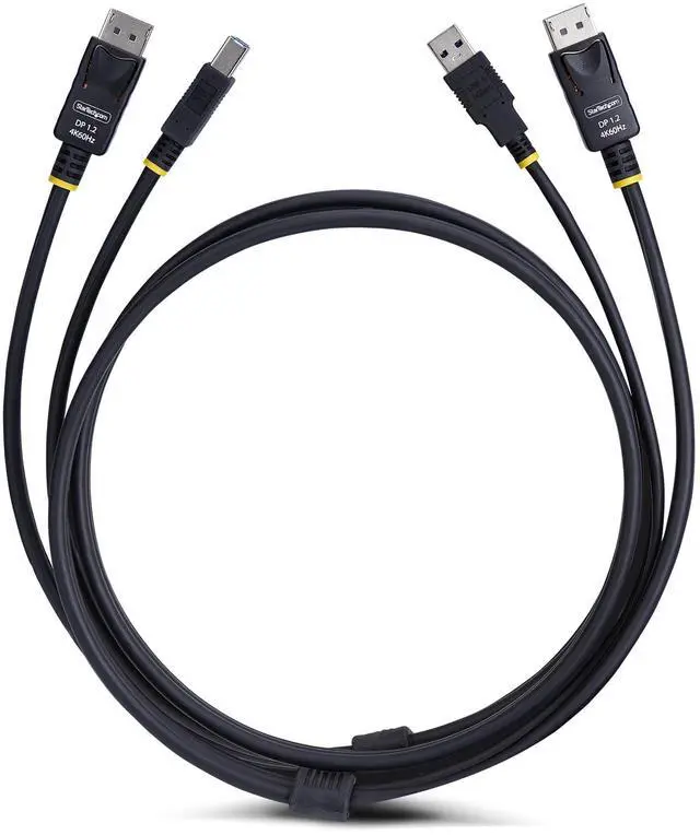 Alt view image 6 of 9 - StarTech 10ft (3m) DisplayPort and USB 5Gbps KVM Cable, 4K 60Hz, DP 1.2 and USB Combo Cable for DisplayPort KVM Switches DU12210-KVM-CABLE