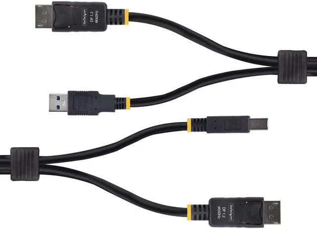 Alt view image 8 of 9 - StarTech 10ft (3m) DisplayPort and USB 5Gbps KVM Cable, 4K 60Hz, DP 1.2 and USB Combo Cable for DisplayPort KVM Switches DU12210-KVM-CABLE