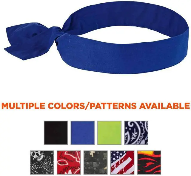Alt view image 11 of 13 - Ergodyne Blue Cooling Bandana 12307