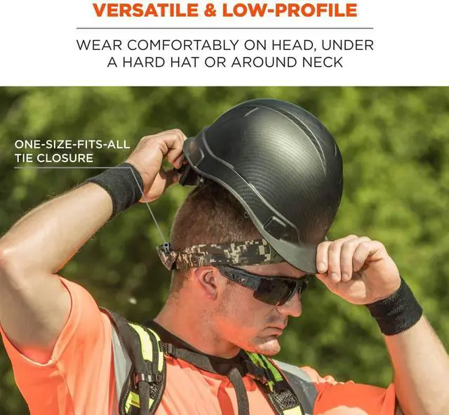 Alt view image 10 of 13 - Ergodyne Blue Cooling Bandana 12307