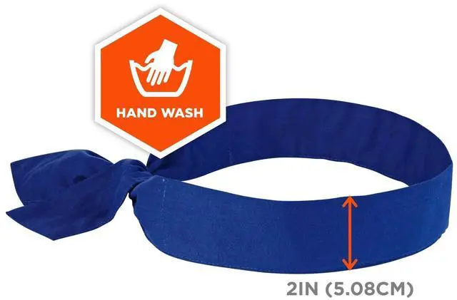 Alt view image 13 of 13 - Ergodyne Blue Cooling Bandana 12307