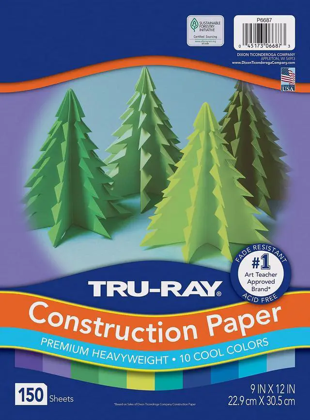 Alt view image 2 of 7 - Pacon Tru-Ray 9x12" Construction Paper Cool Assorted 150 Sheets P6687
