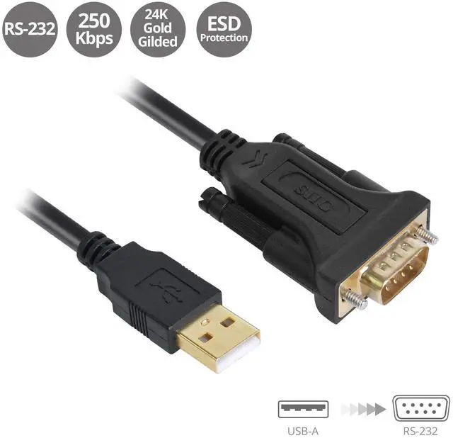 Alt view image 2 of 7 - SIIG USB to RS-232 Serial Adapter Cable FTDI FT232 TAA compliant