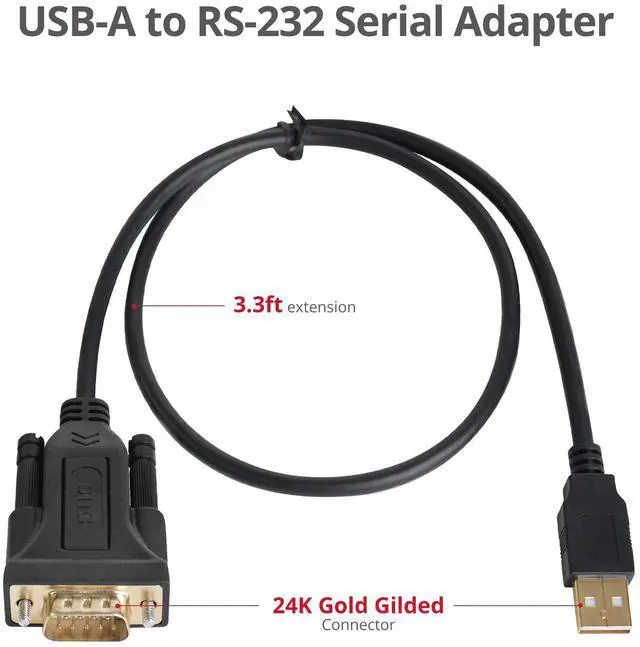Alt view image 3 of 7 - SIIG USB to RS-232 Serial Adapter Cable FTDI FT232 TAA compliant