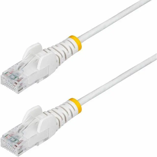 Alt view image 2 of 6 - StarTech 50ft White Slim CAT6 Ethernet Cable, Snagless, 100W PoE, UTP, LSZH, 28AWG Pure Bare Copper Wire, Slim RJ45 Network Patch Cord w/Strain Reliefs, Fluke Tested Model N6PAT50WHS