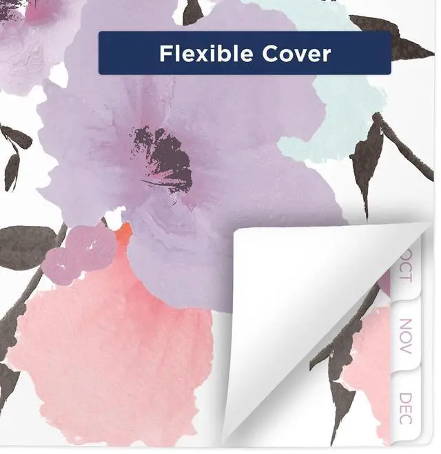 Alt view image 5 of 7 - Mina Weekly/Monthly Planner Main Floral Artwork 11 x 8.5 White/Violet/Peach Cover 12-Month Jan to Dec: 2024 1134905