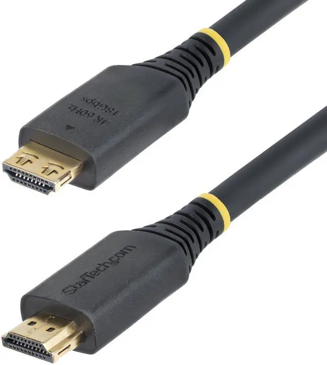 Alt view image 3 of 8 - StarTech 20ft (6.1m) High Speed HDMI Cable with Gripping Connectors, 4K 60Hz/1440p 144Hz, HDR10/HDCP 2.2/ARC, 18Gbps, UHD HDMI Cord for TV/Monitor/Display, TPE Jacket Model HDMI2-CABLE-GRIP-20F