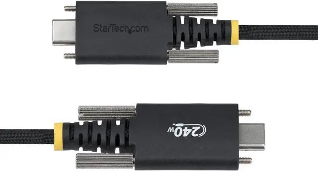 Alt view image 4 of 8 - StarTech 6.6ft (2m) USB-C Charging Cable, Side Screw Locking, 240W (5A) PD EPR, Dual-Layer Silicone/Braided Jacket, USB 2.0 Laptop Charger Cable,  Rugged USB-C Charging Cord Model S2CEPR2M-USBSL-CABLE