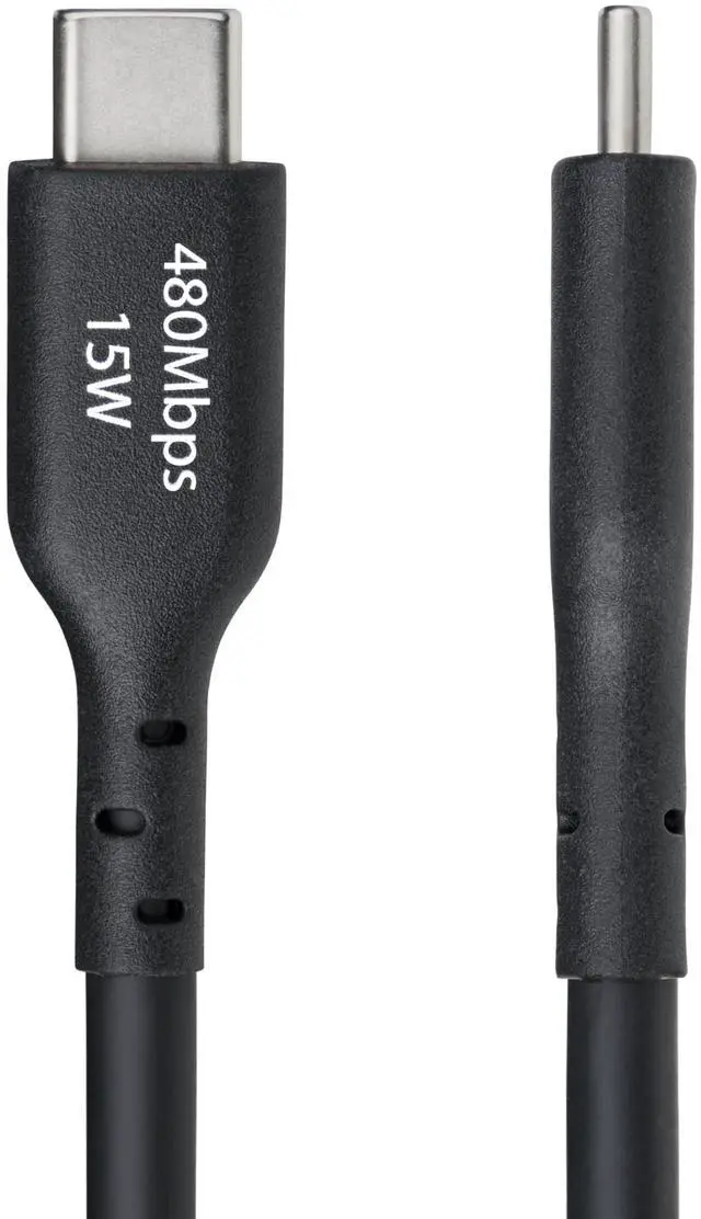 Alt view image 4 of 8 - StarTech 15ft (4.5m) USB-A to USB-C Charging Cable, Charge & Sync, 3A, USB 2.0, TPE Jacket - Black USB Charging Cord Model USB2AC15FBKE