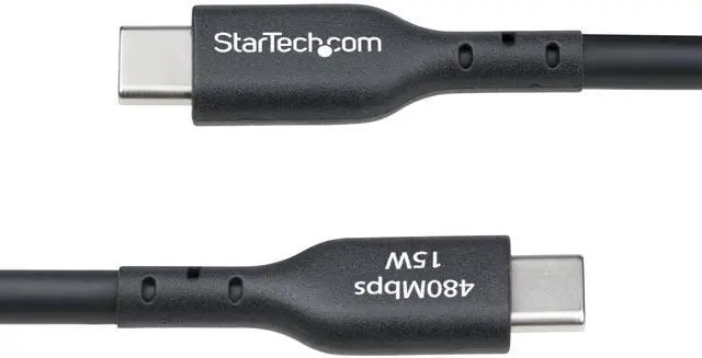 Alt view image 7 of 8 - StarTech 15ft (4.5m) USB-A to USB-C Charging Cable, Charge & Sync, 3A, USB 2.0, TPE Jacket - Black USB Charging Cord Model USB2AC15FBKE