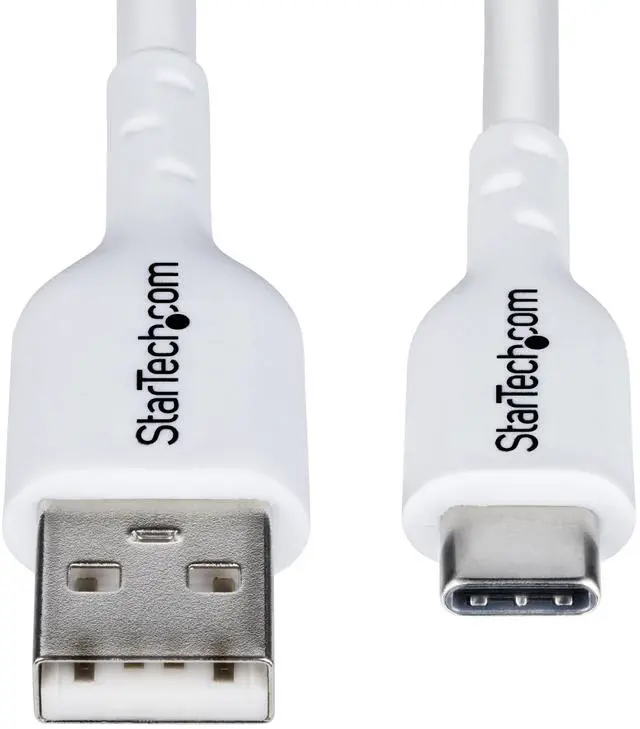 Alt view image 7 of 8 - StarTech 10ft (3m) USB-A to USB-C Charging Cable, Charge & Sync, 3A, USB 2.0, TPE Jacket - White USB Charging Cord Model USB2AC10FWHE